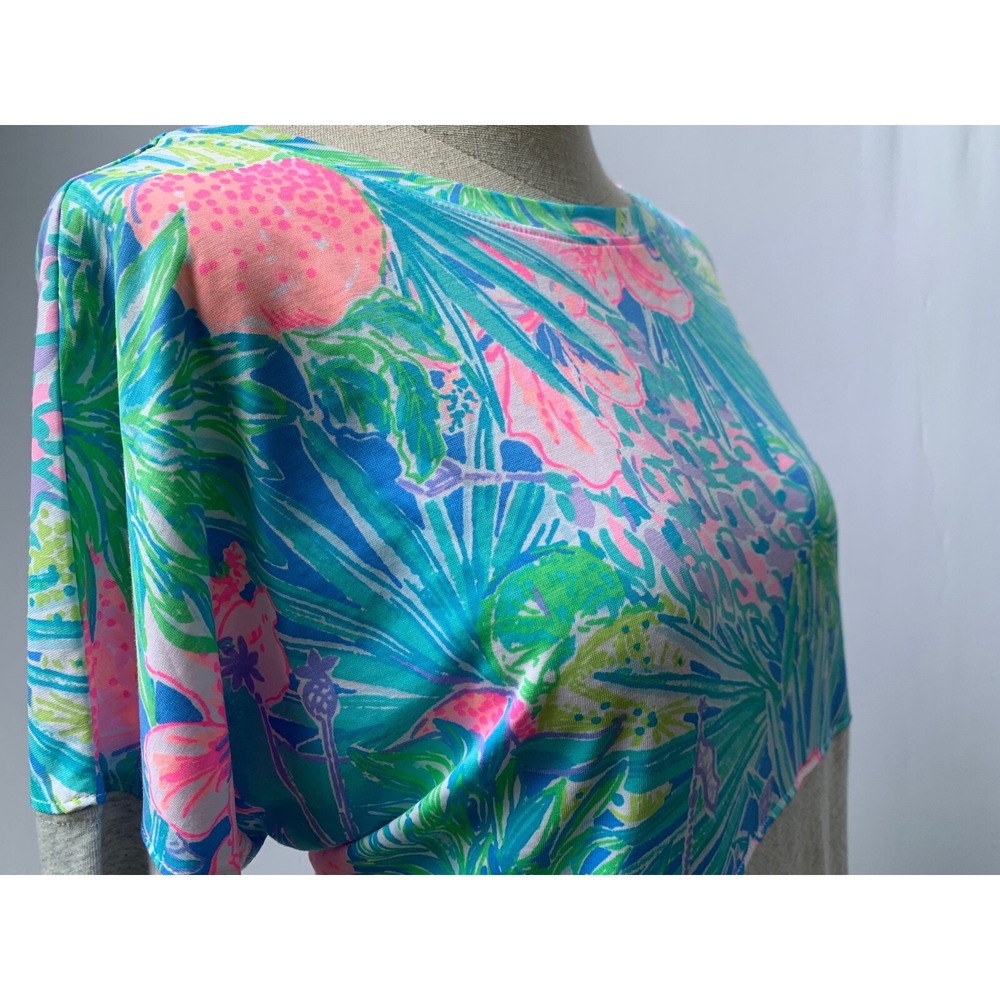 Lilly Pulitzer Dress Medium Gray Long Sleeve Swizzle In Finn T Shirt - Picture 8 of 12